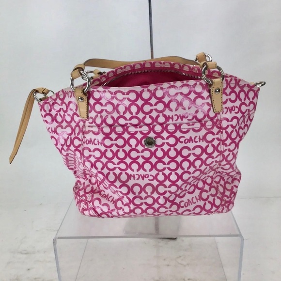 Coach pink and white fab bag - Picture 3 of 4